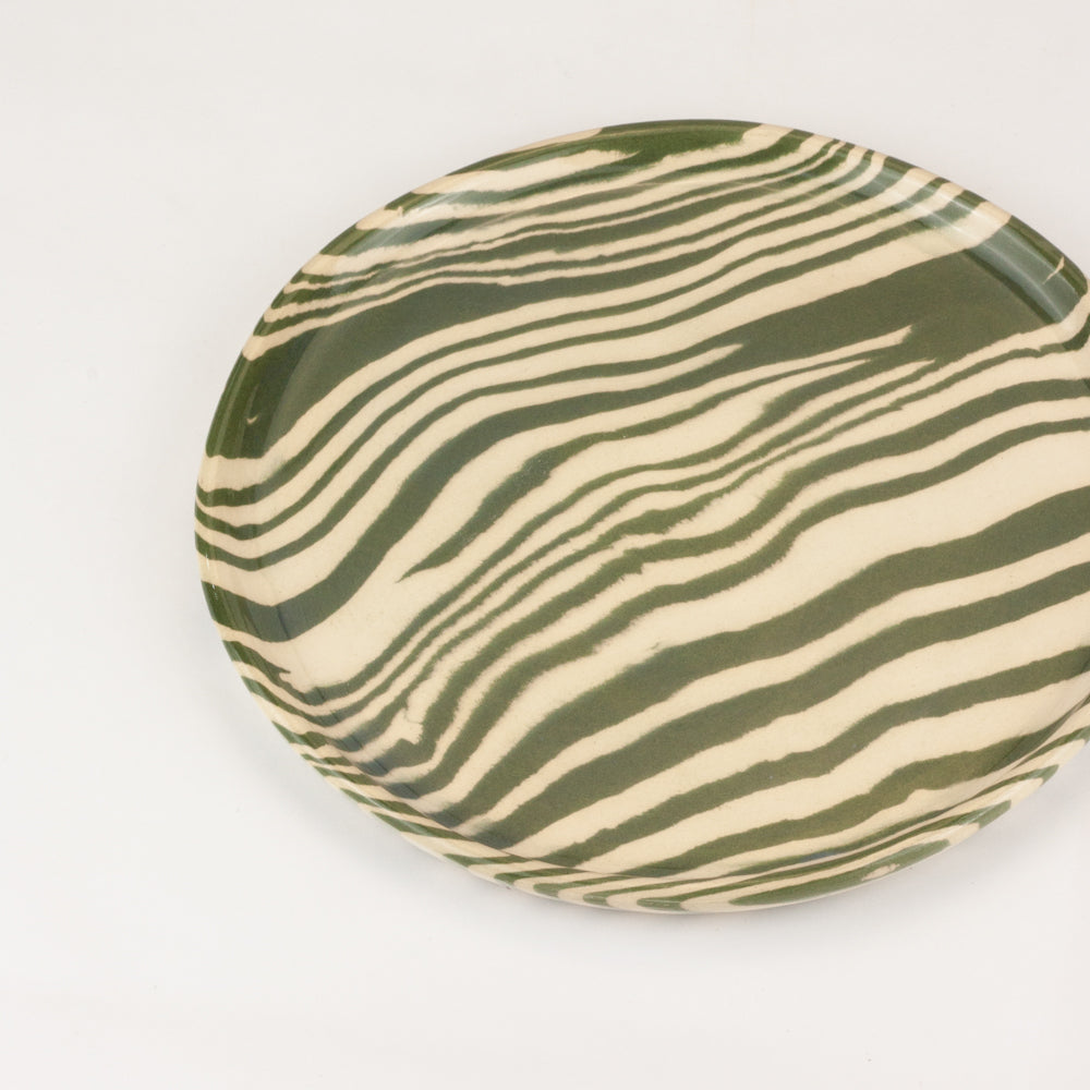 Emerald Green & White Marble Ceramic Side Plate
