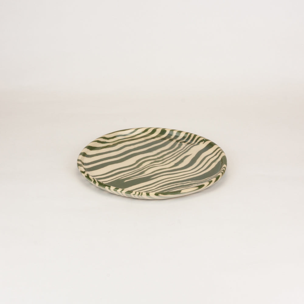 Emerald Green & White Marble Ceramic Side Plate