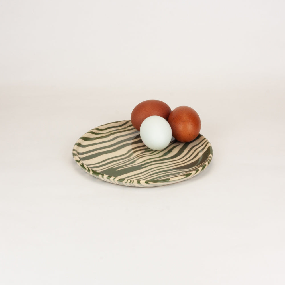 Emerald Green & White Marble Ceramic Side Plate