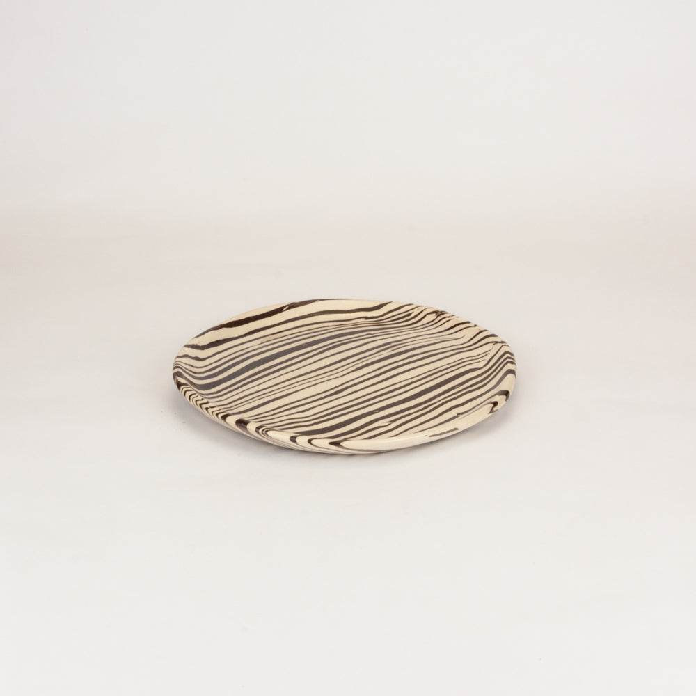 Chocolate Brown & White Marble Ceramic Side Plate