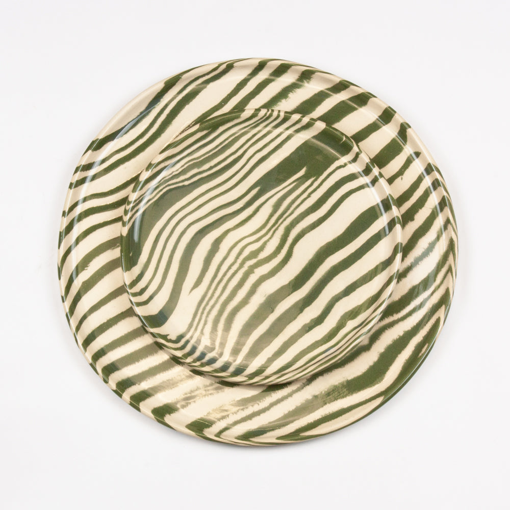 Emerald Green & White Marble Ceramic Side Plate