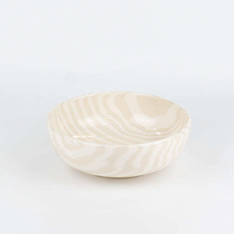 Oatmeal & White Marble Artisan Ceramic Bowl