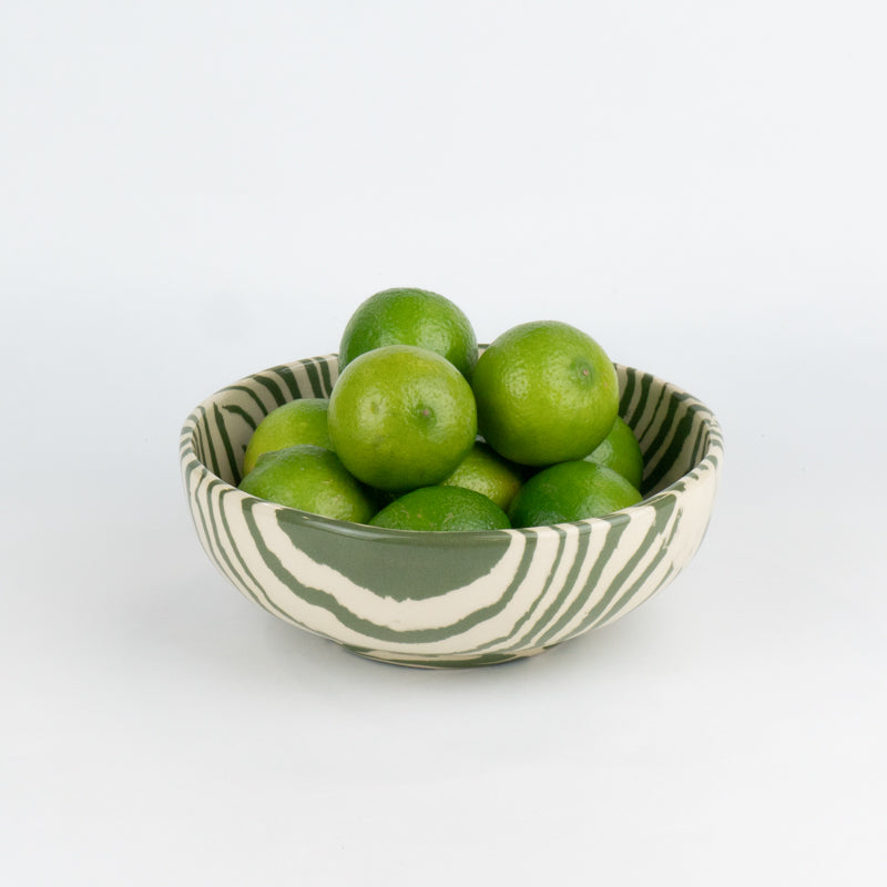 Emerald Green & White Marble Elegant Ceramic Bowl