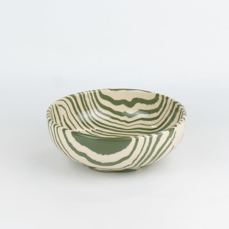 Emerald Green & White Marble Elegant Ceramic Bowl